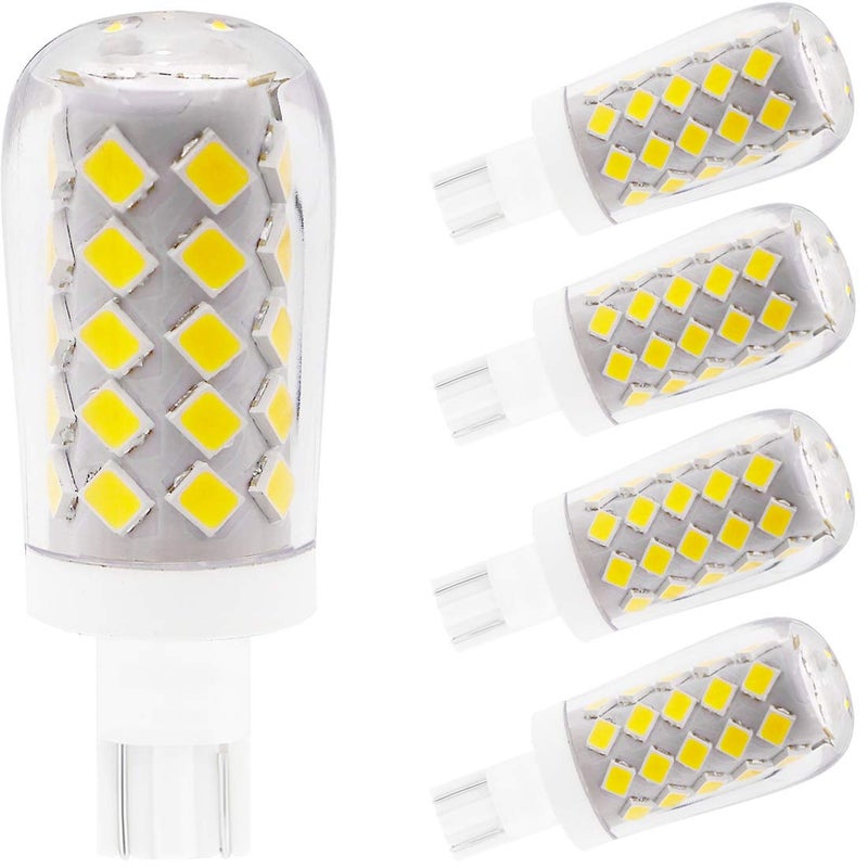 LEMENG لمنج 4 واط T10 قاعدة وتد RV 921 لمبة LED 12 فولت AC/DC منظر مالibu، سيارات، مقطورات، منزل متنقل، قوارب بحرية إضاءة قبة 6000 كيلفن ضوء النهار - عبوة من 5 - Image 1